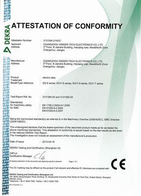CE Certificate Electric Step